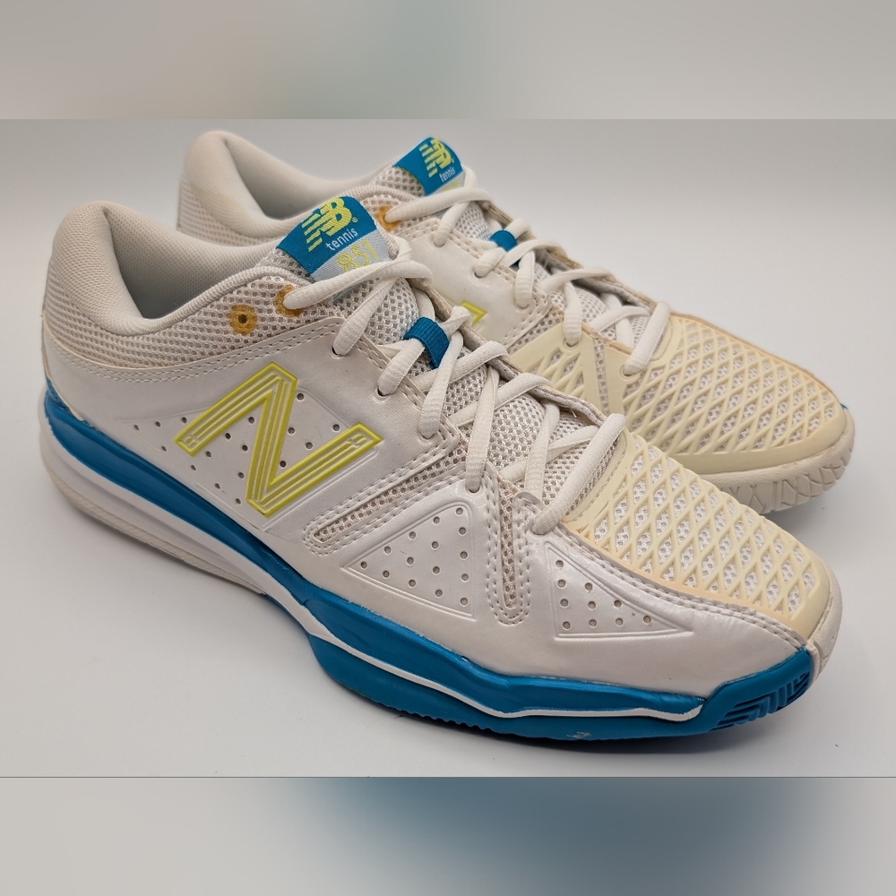 New Balance White and Blue Athletic Shoes